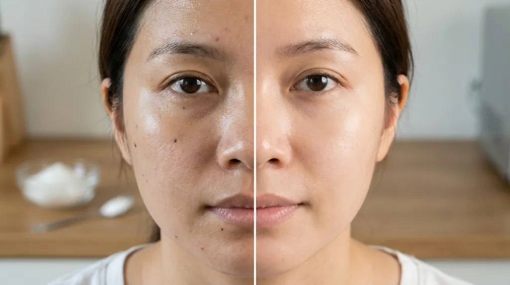 découvrez les effets surprenants du bicarbonate de soude sur le visage avec notre comparatif avant-après. astuces beauté naturelles pour une peau éclatante et saine.